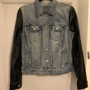 Aritzia Talula Denim & Faux Leather Jacket